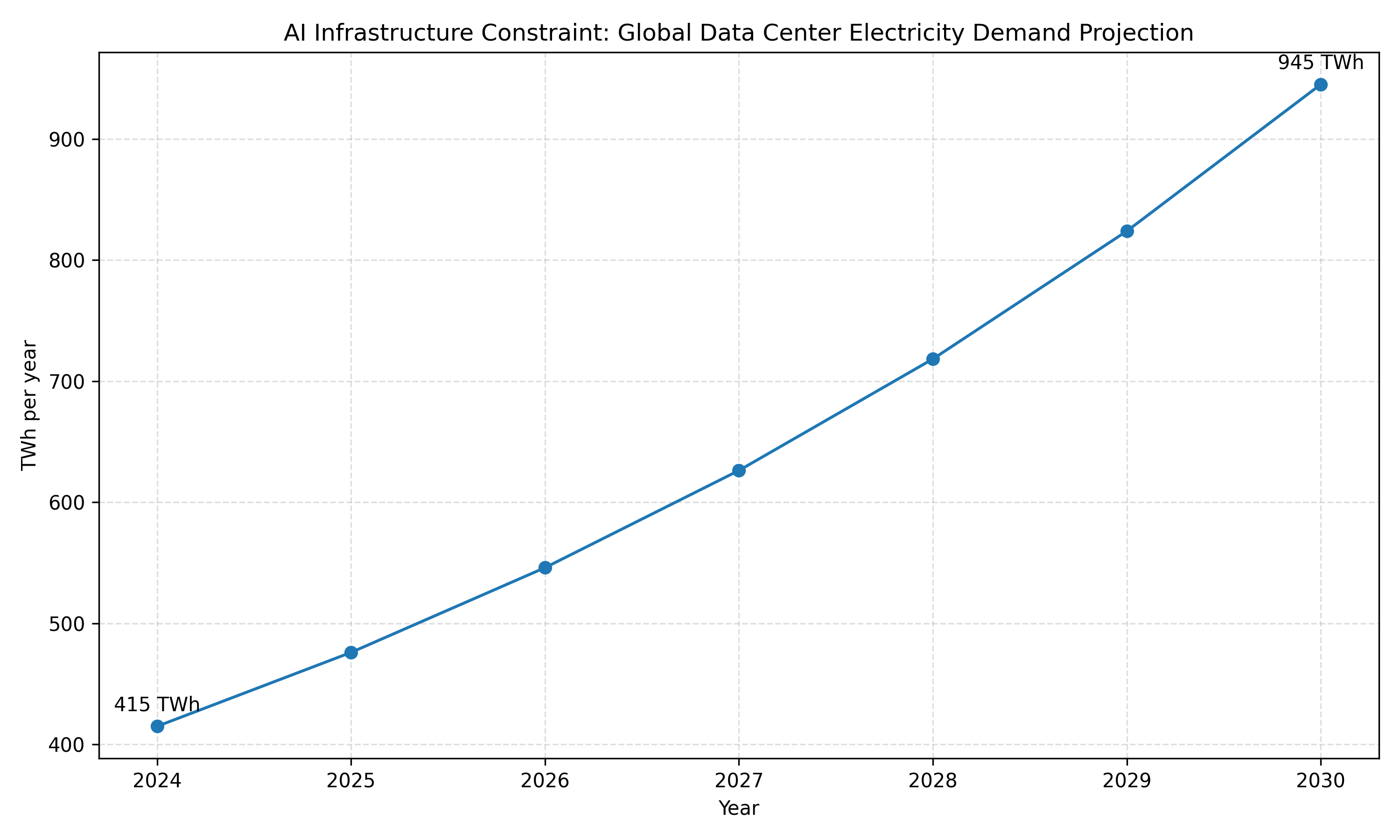 Data center power projection chart